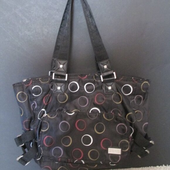NEW! Kenneth Cole Reaction Black Nylon Handbag/Tote/Purse - Picture 1 of 8